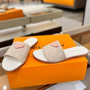 Louis Vuitton Lily Flat Mule in Monogram Denim Greige 2026 (KL-26040309)