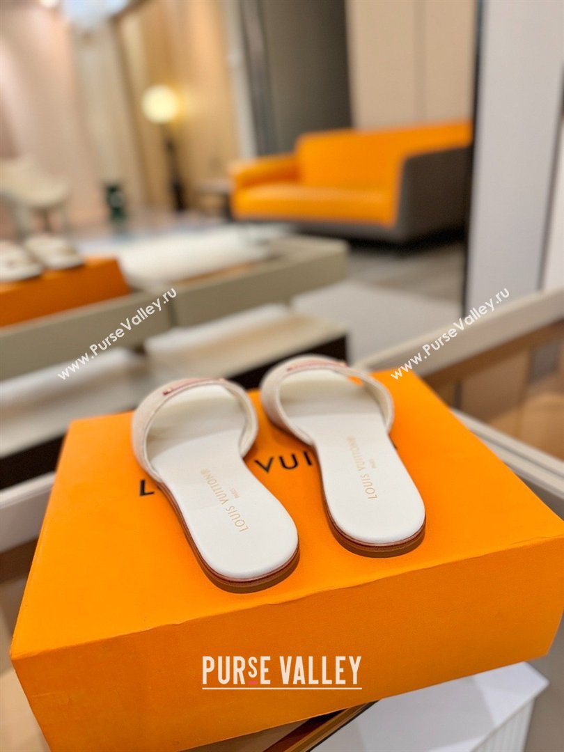 Louis Vuitton Lily Flat Mule in Monogram Denim Greige 2026 (KL-26040309)