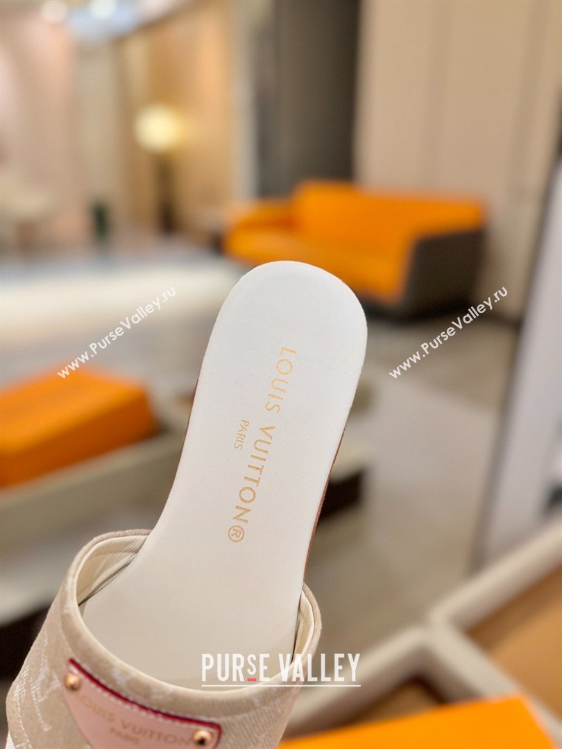 Louis Vuitton Lily Flat Mule in Monogram Denim Greige 2026 (KL-26040309)