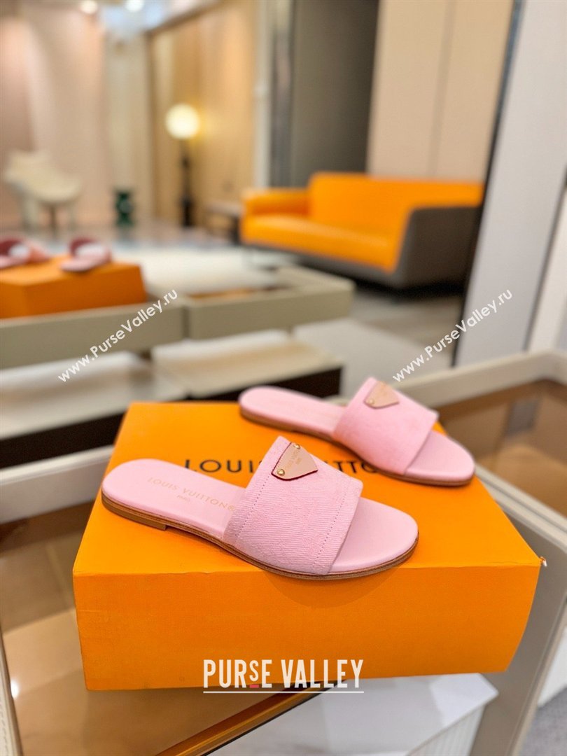 Louis Vuitton Lily Flat Mule in Monogram Denim Pink 2026 (KL-26040310)