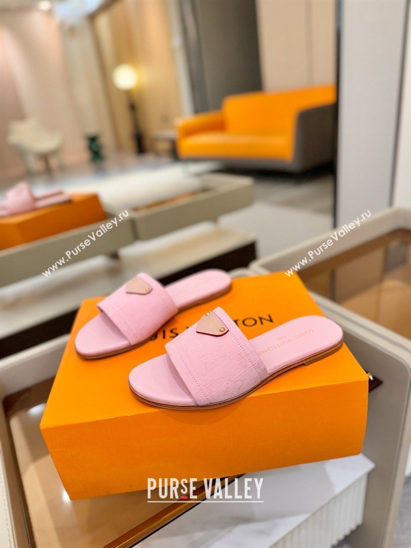 Louis Vuitton Lily Flat Mule in Monogram Denim Pink 2026 (KL-26040310)