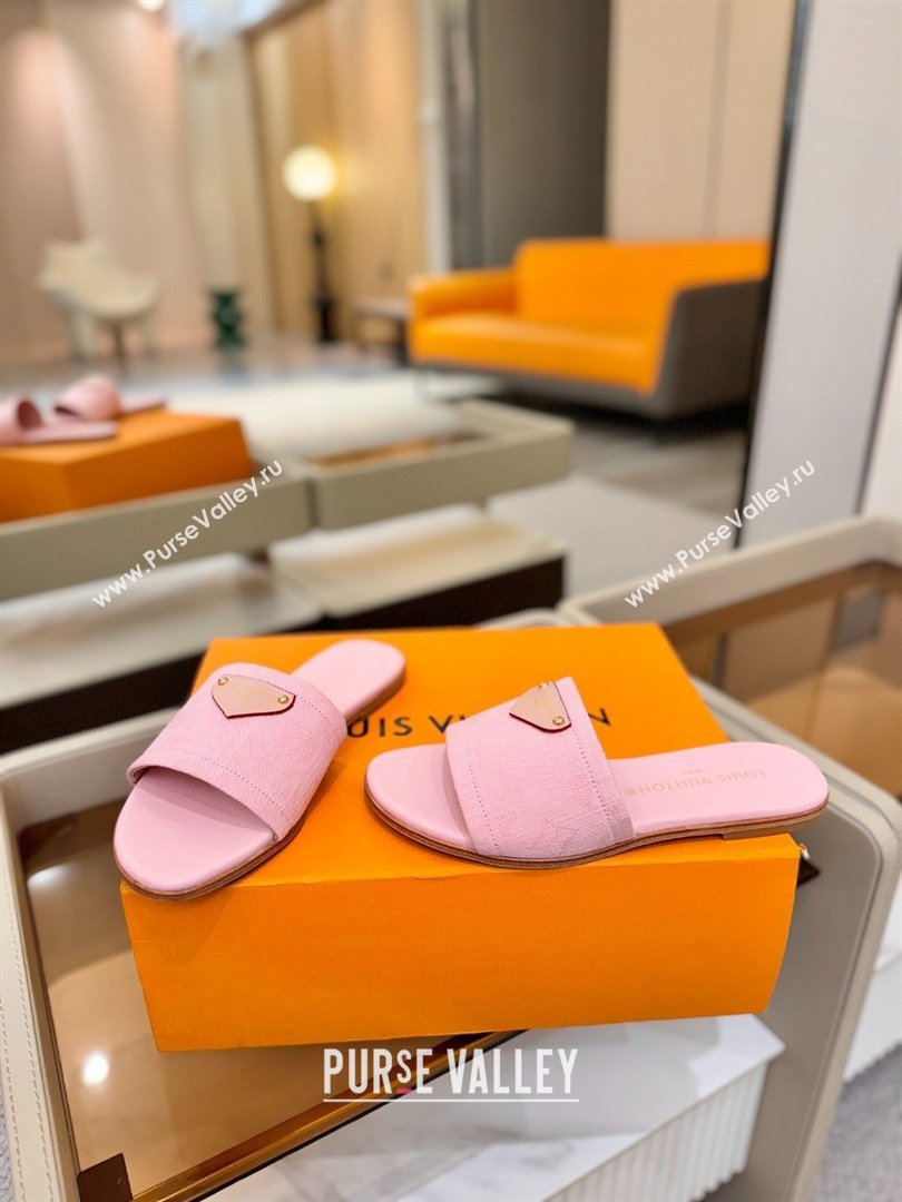 Louis Vuitton Lily Flat Mule in Monogram Denim Pink 2026 (KL-26040310)