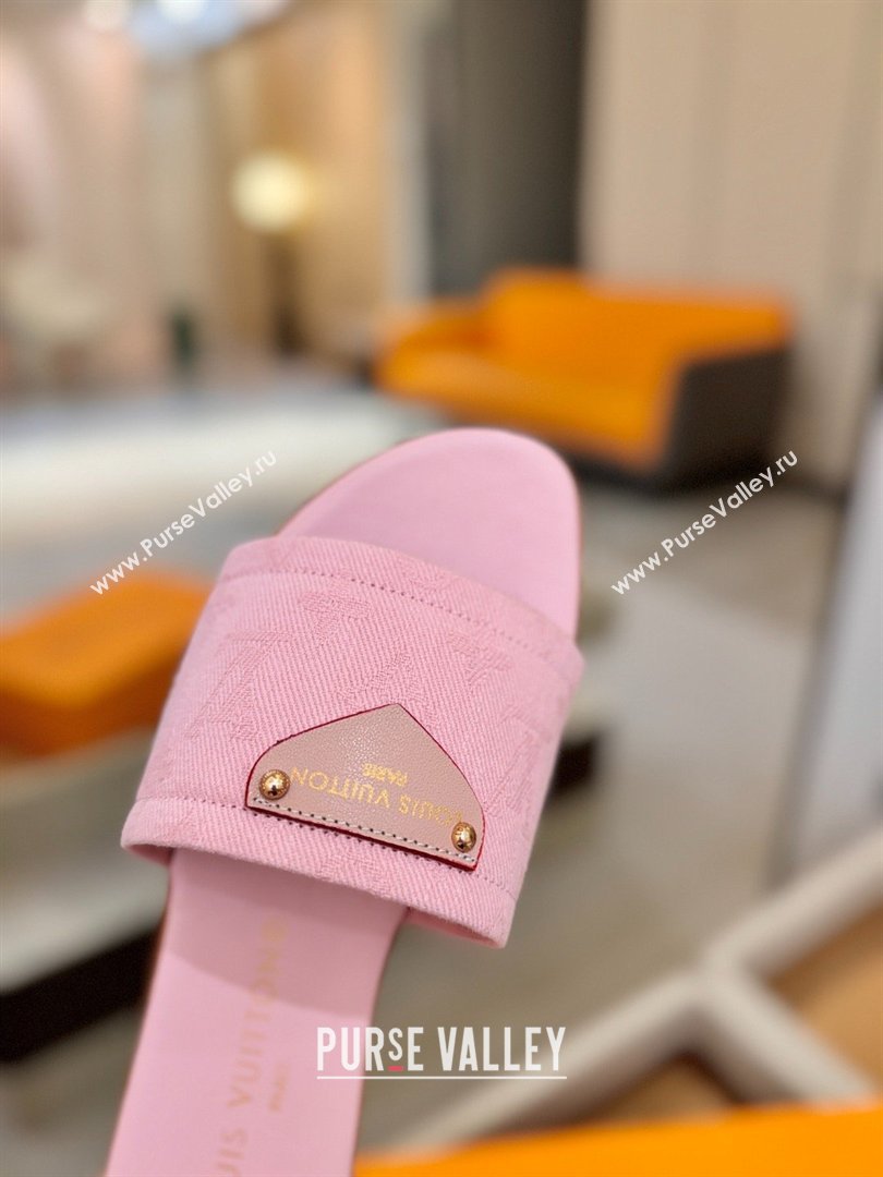 Louis Vuitton Lily Flat Mule in Monogram Denim Pink 2026 (KL-26040310)