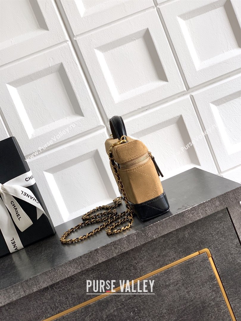 Chanel Vanity with Chain in Suede Calfskin Shiny Lambskin AP5186 Khaki Brown 2026 (JY-26040807)