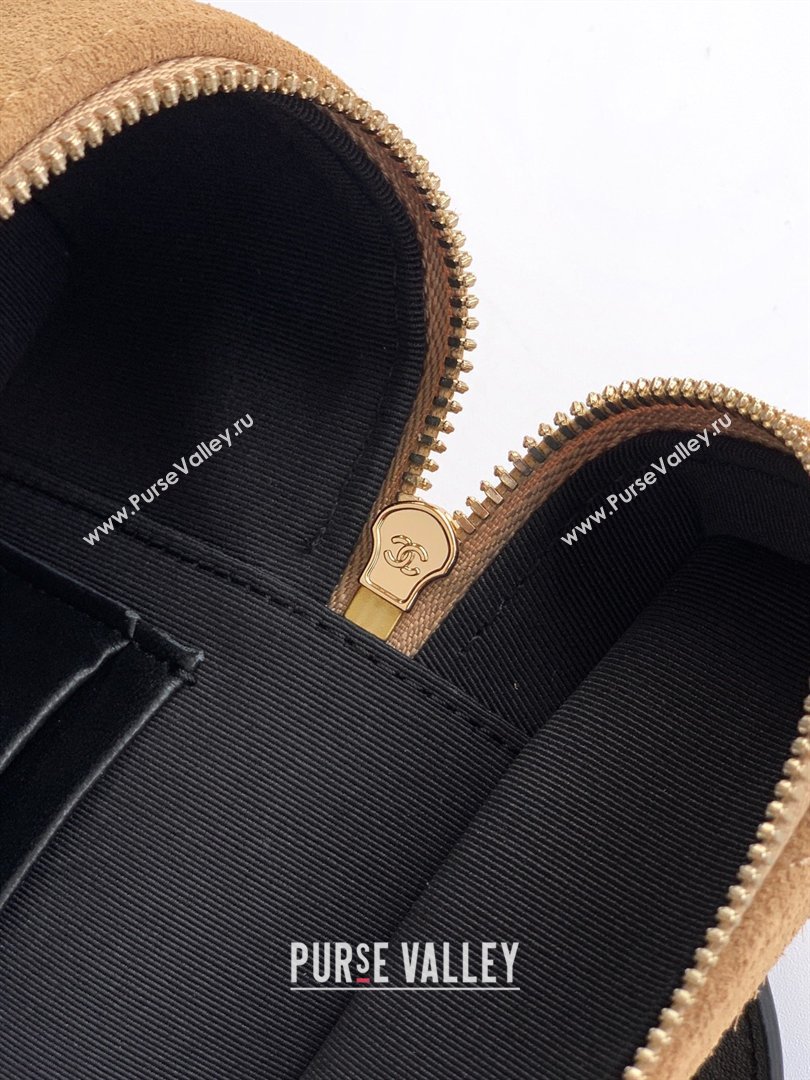 Chanel Vanity with Chain in Suede Calfskin Shiny Lambskin AP5186 Khaki Brown 2026 (JY-26040807)