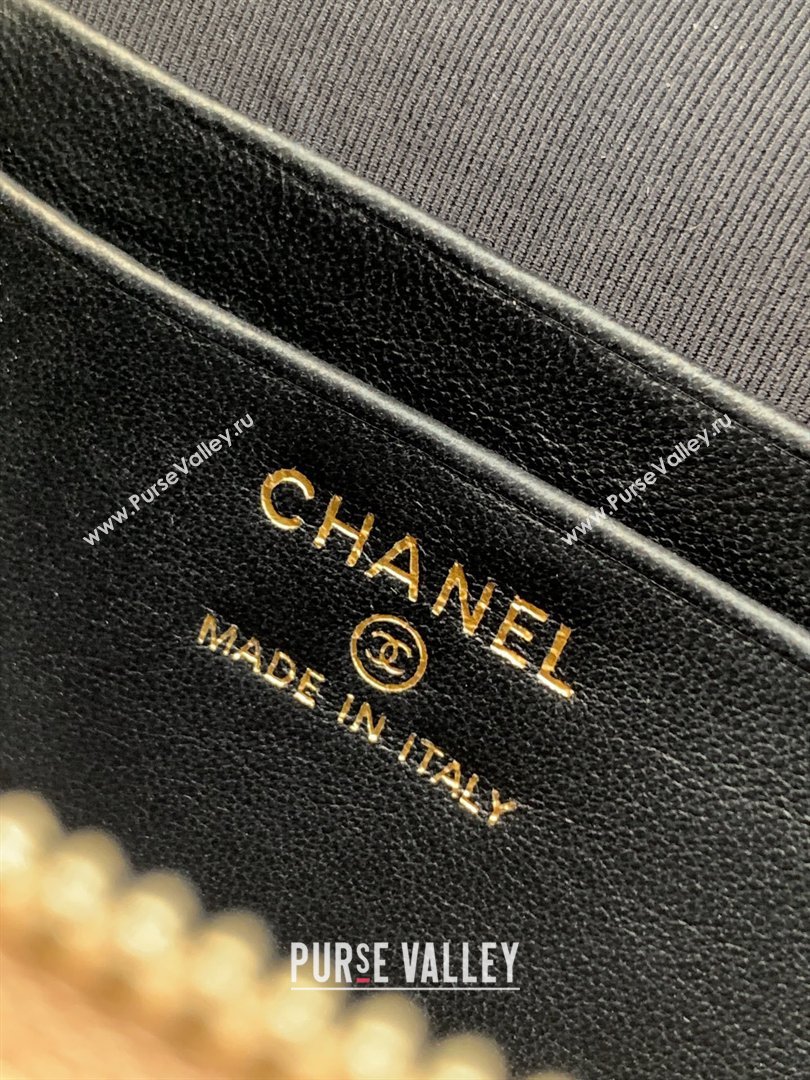 Chanel Vanity with Chain in Suede Calfskin Shiny Lambskin AP5186 Khaki Brown 2026 (JY-26040807)