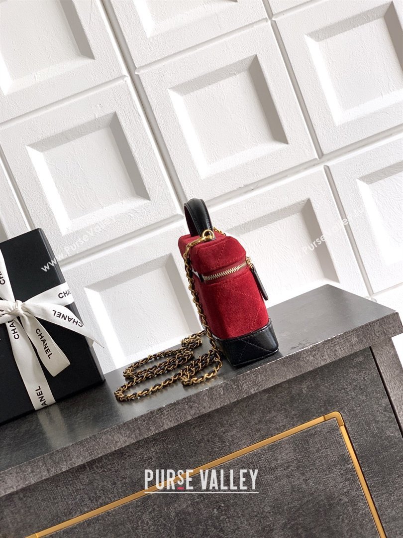 Chanel Vanity with Chain in Suede Calfskin Shiny Lambskin AP5186 Burgundy 2026 (JY-26040802)