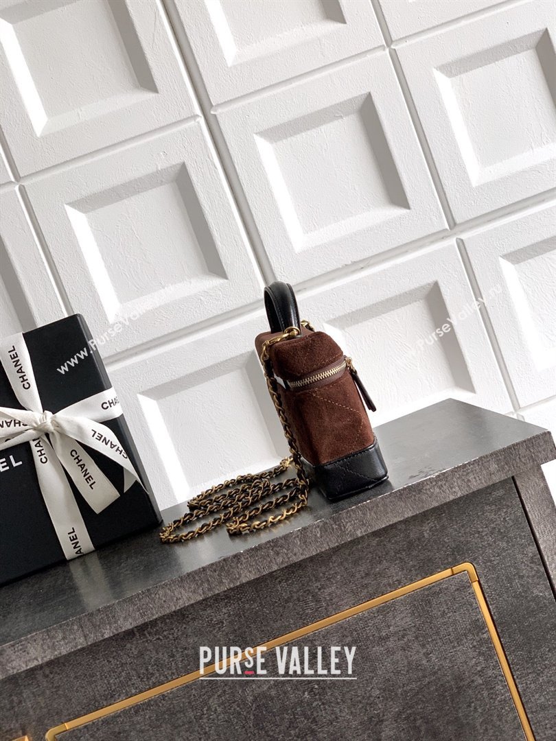 Chanel Vanity with Chain in Suede Calfskin Shiny Lambskin AP5186 Coffee Brown 2026 (JY-26040803)