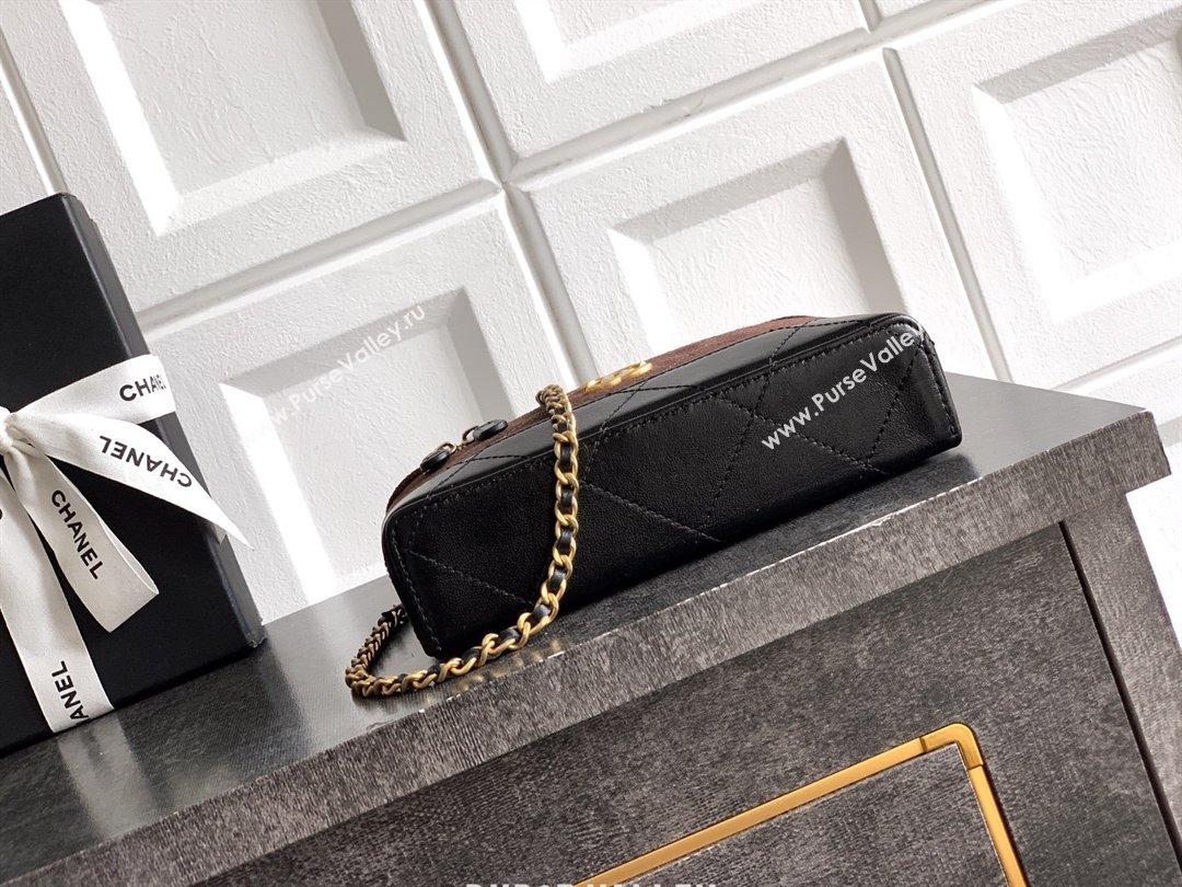 Chanel Vanity with Chain in Suede Calfskin Shiny Lambskin AP5186 Coffee Brown 2026 (JY-26040803)