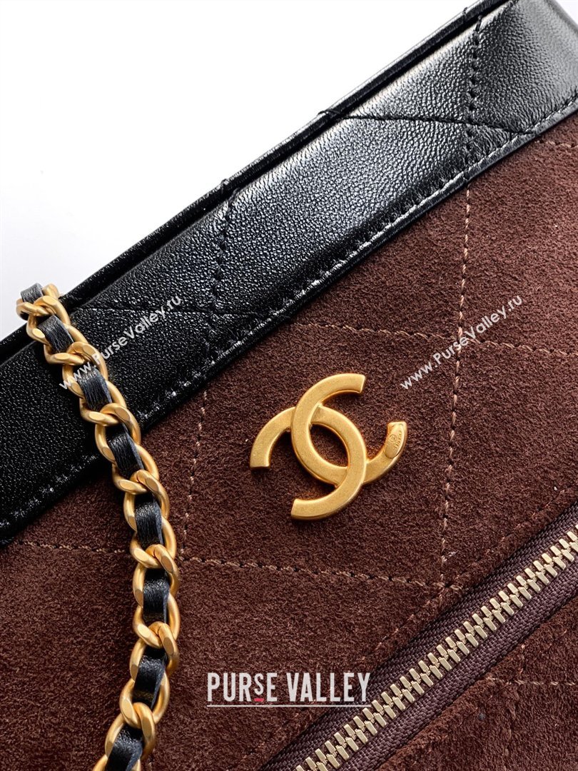 Chanel Vanity with Chain in Suede Calfskin Shiny Lambskin AP5186 Coffee Brown 2026 (JY-26040803)