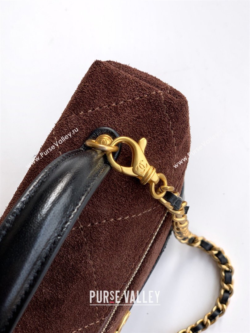 Chanel Vanity with Chain in Suede Calfskin Shiny Lambskin AP5186 Coffee Brown 2026 (JY-26040803)