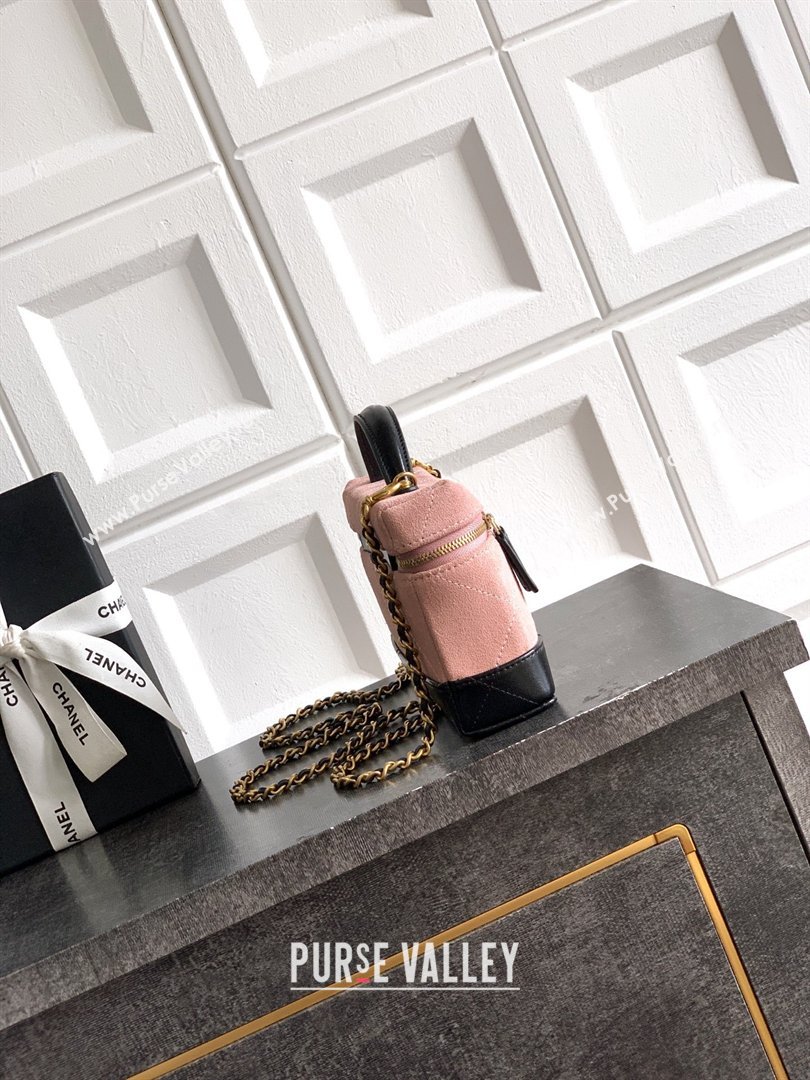 Chanel Vanity with Chain in Suede Calfskin Shiny Lambskin AP5186 Pink 2026 (JY-26040804)