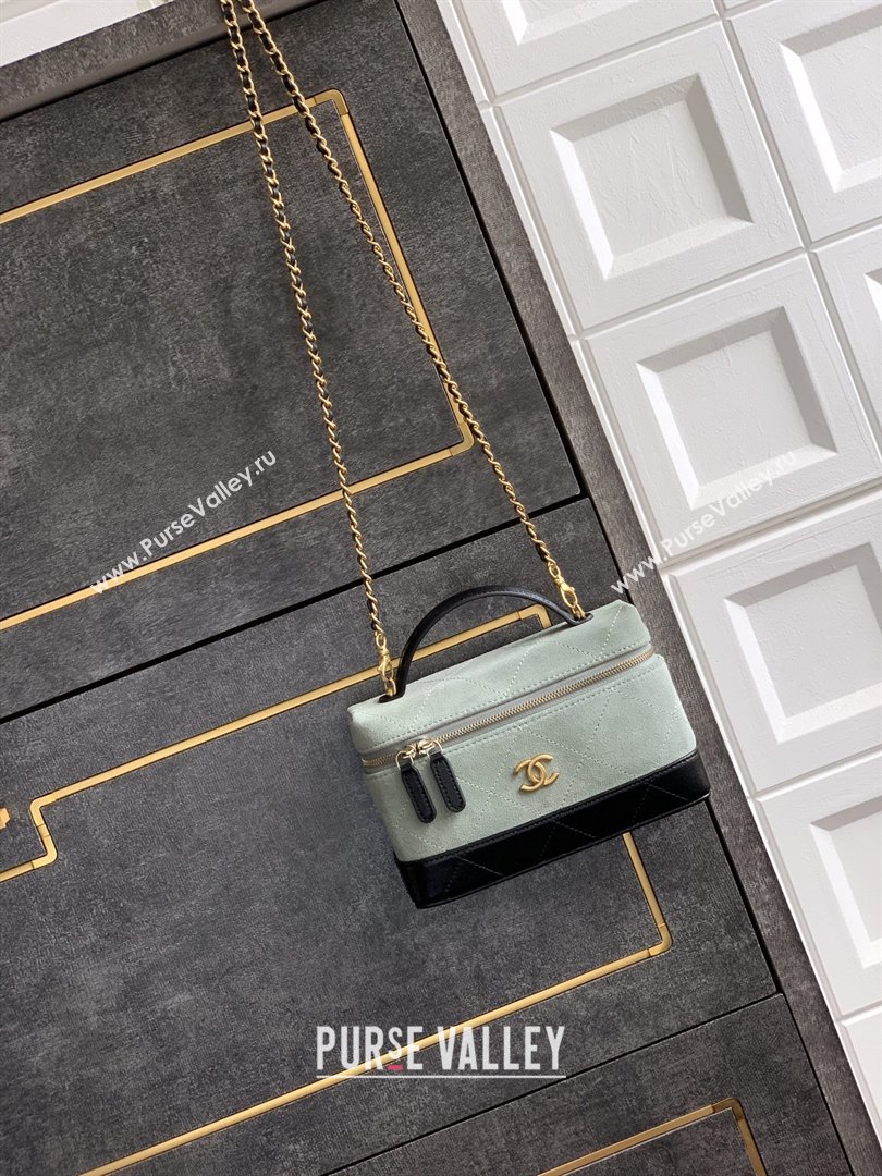 Chanel Vanity with Chain in Suede Calfskin Shiny Lambskin AP5186 Haze Blue 2026 (JY-26040805)