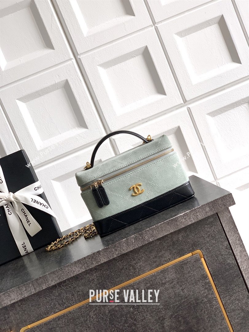 Chanel Vanity with Chain in Suede Calfskin Shiny Lambskin AP5186 Haze Blue 2026 (JY-26040805)
