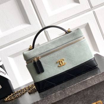 Chanel Vanity with Chain in Suede Calfskin Shiny Lambskin AP5186 Haze Blue 2026 (JY-26040805)