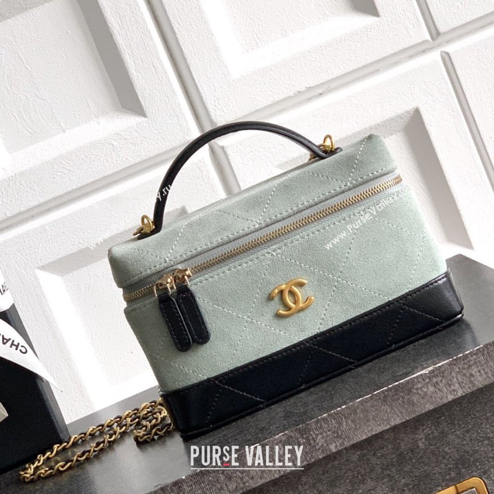 Chanel Vanity with Chain in Suede Calfskin Shiny Lambskin AP5186 Haze Blue 2026 (JY-26040805)