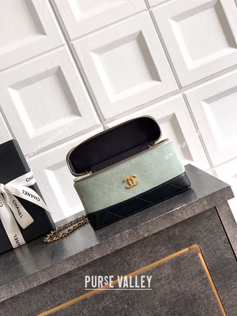 Chanel Vanity with Chain in Suede Calfskin Shiny Lambskin AP5186 Haze Blue 2026 (JY-26040805)