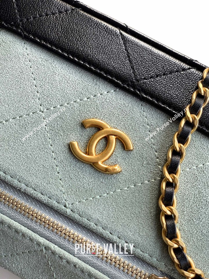 Chanel Vanity with Chain in Suede Calfskin Shiny Lambskin AP5186 Haze Blue 2026 (JY-26040805)