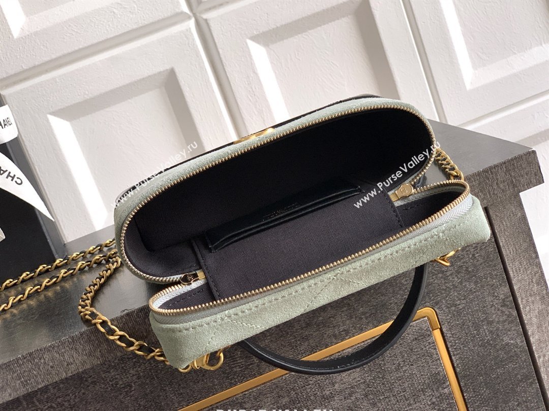 Chanel Vanity with Chain in Suede Calfskin Shiny Lambskin AP5186 Haze Blue 2026 (JY-26040805)