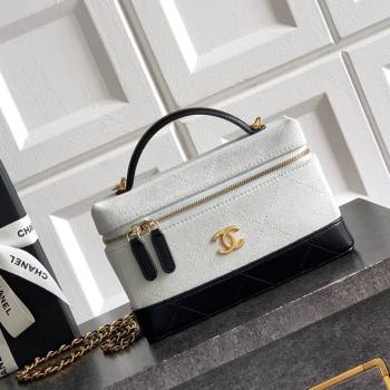 Chanel Vanity with Chain in Suede Calfskin Shiny Lambskin AP5186 Light Grey 2026 (JY-26040806)