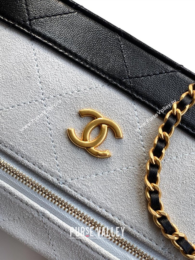 Chanel Vanity with Chain in Suede Calfskin Shiny Lambskin AP5186 Light Grey 2026 (JY-26040806)