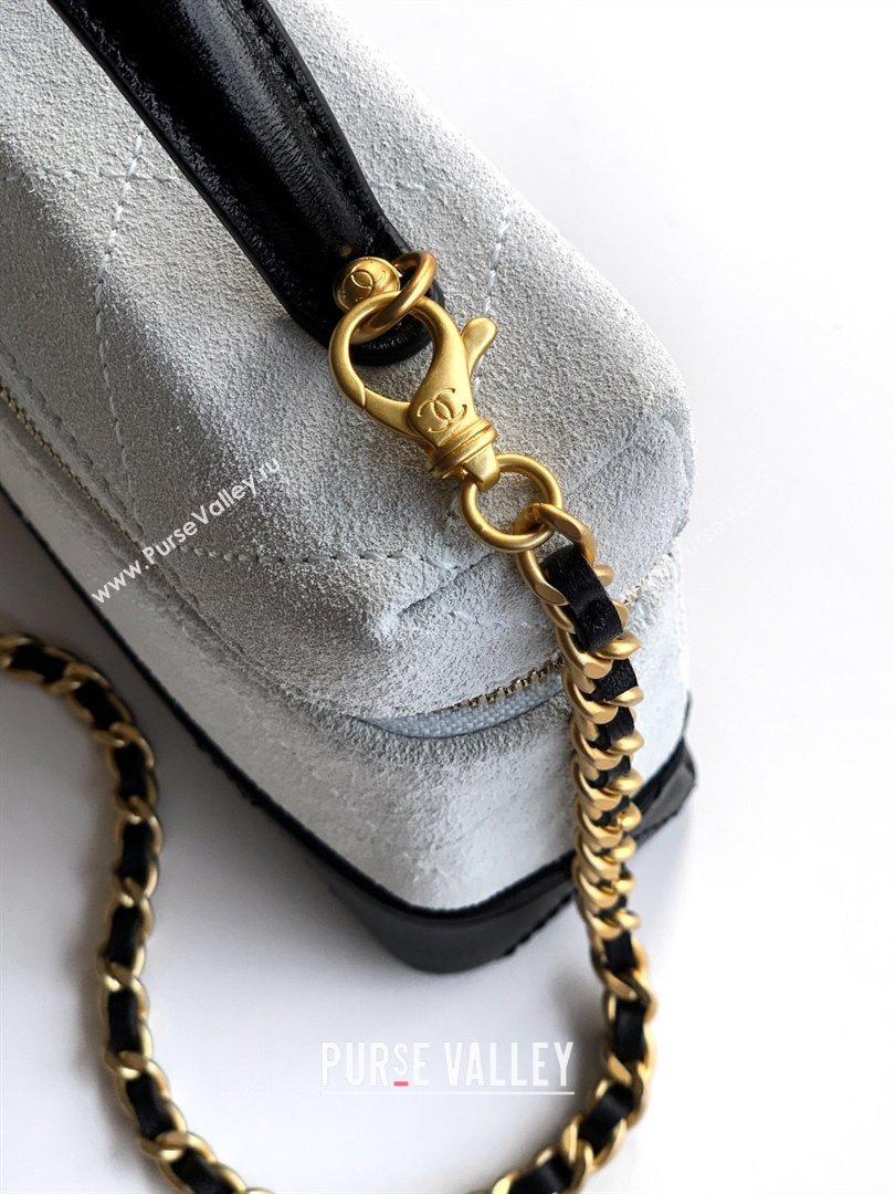 Chanel Vanity with Chain in Suede Calfskin Shiny Lambskin AP5186 Light Grey 2026 (JY-26040806)