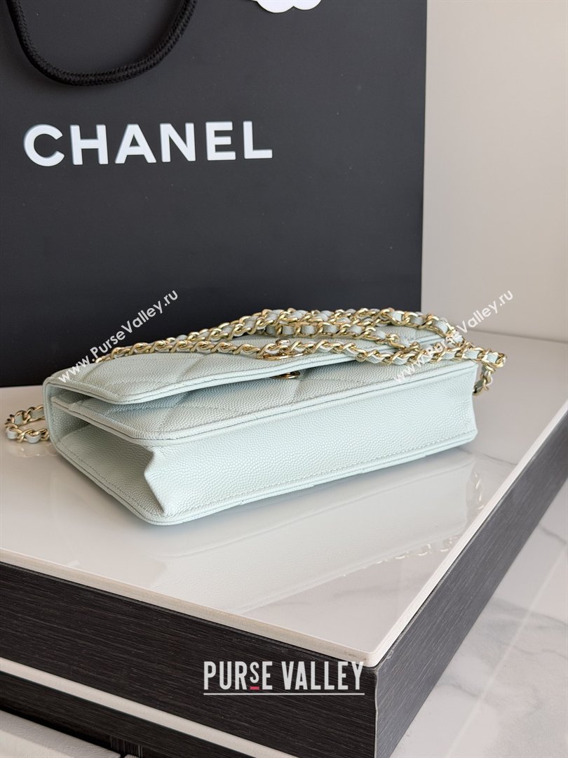 Chanel Wallet On Chain with Top Handle Grained Shiny Calfskin AP4931 Light Blue 2026 (YEZI-26040715)