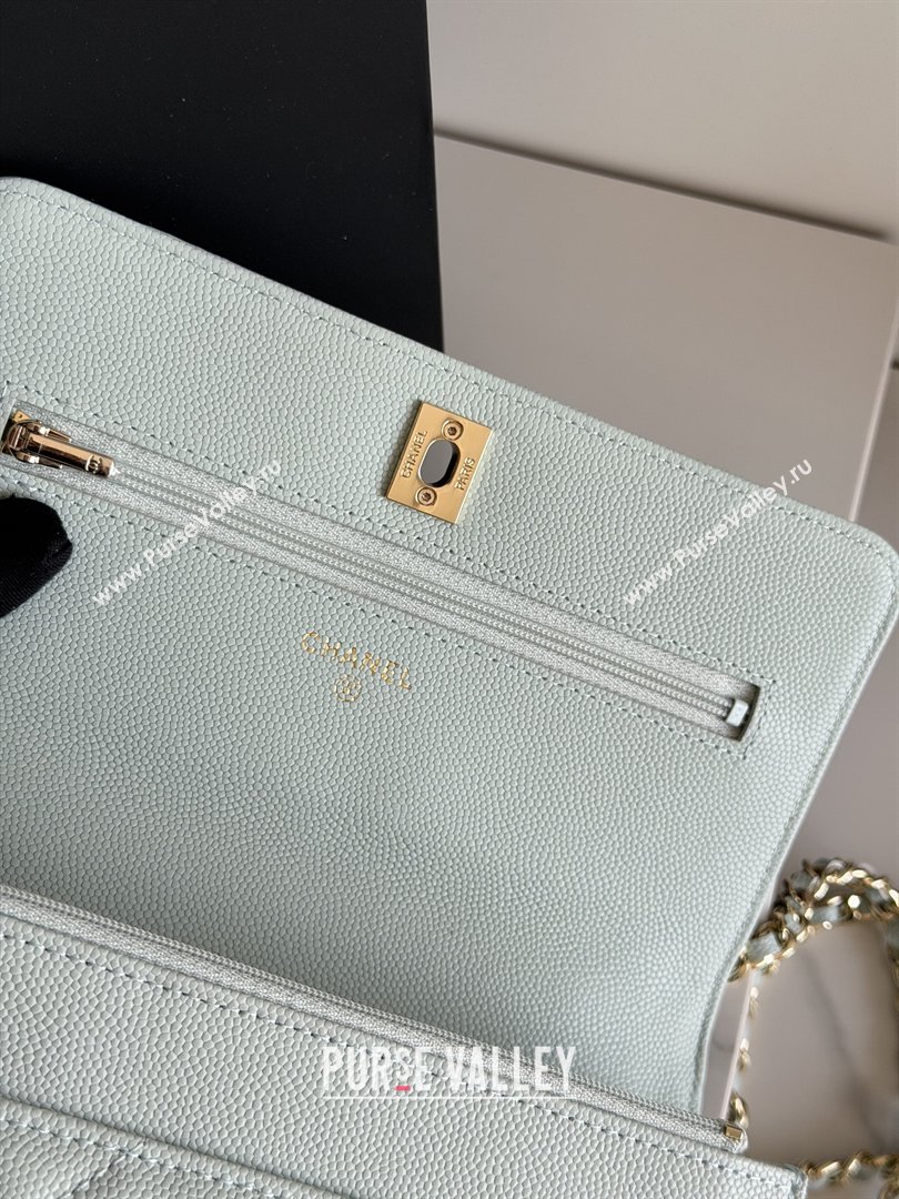 Chanel Wallet On Chain with Top Handle Grained Shiny Calfskin AP4931 Light Blue 2026 (YEZI-26040715)