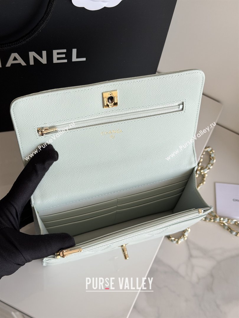 Chanel Wallet On Chain with Top Handle Grained Shiny Calfskin AP4931 Light Blue 2026 (YEZI-26040715)