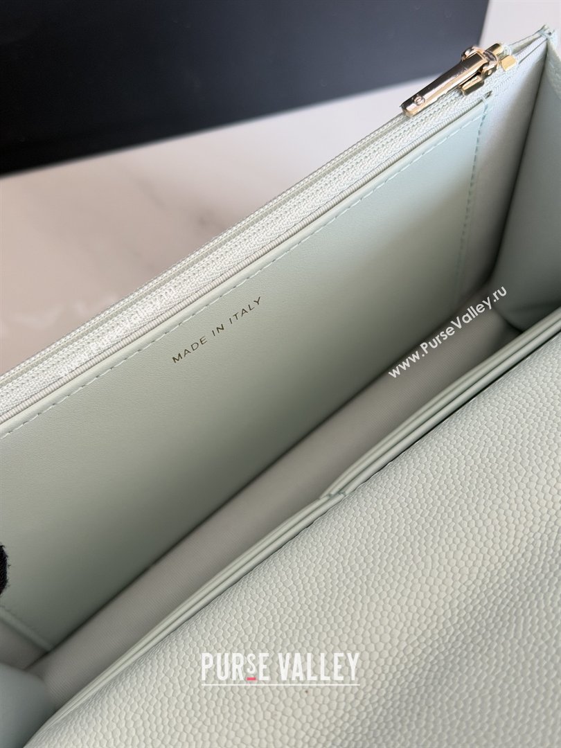 Chanel Wallet On Chain with Top Handle Grained Shiny Calfskin AP4931 Light Blue 2026 (YEZI-26040715)