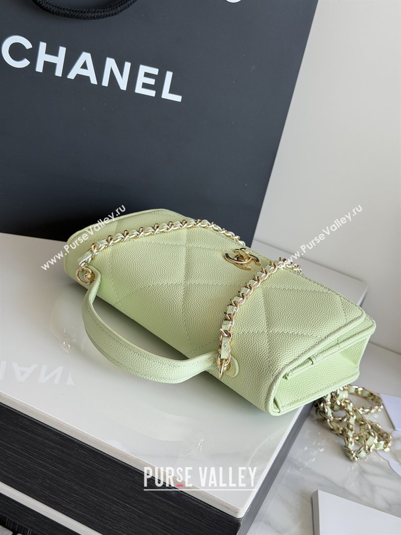 Chanel Wallet On Chain with Top Handle Grained Shiny Calfskin AP4931 Light Green 2026 (YEZI-26040716)