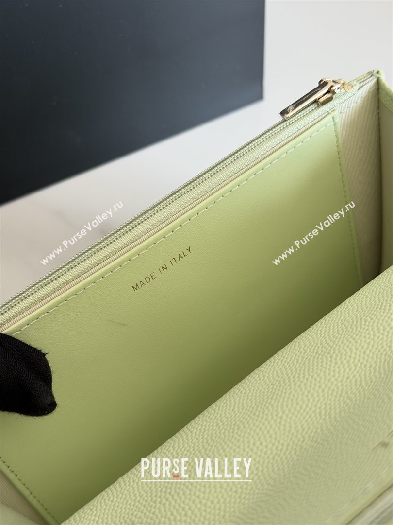 Chanel Wallet On Chain with Top Handle Grained Shiny Calfskin AP4931 Light Green 2026 (YEZI-26040716)