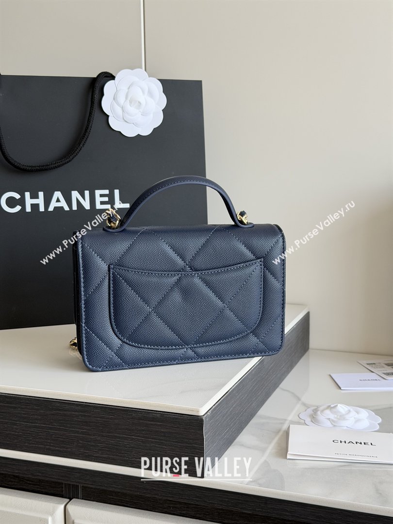 Chanel Wallet On Chain with Top Handle Grained Shiny Calfskin AP4931 Navy Blue 2026 (YEZI-26040717)