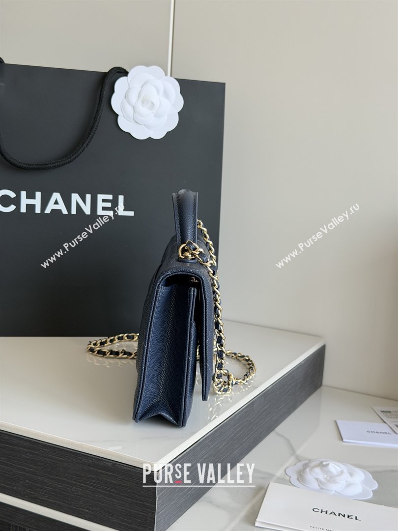 Chanel Wallet On Chain with Top Handle Grained Shiny Calfskin AP4931 Navy Blue 2026 (YEZI-26040717)