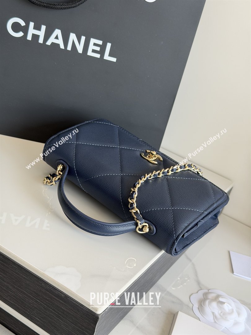 Chanel Wallet On Chain with Top Handle Grained Shiny Calfskin AP4931 Navy Blue 2026 (YEZI-26040717)