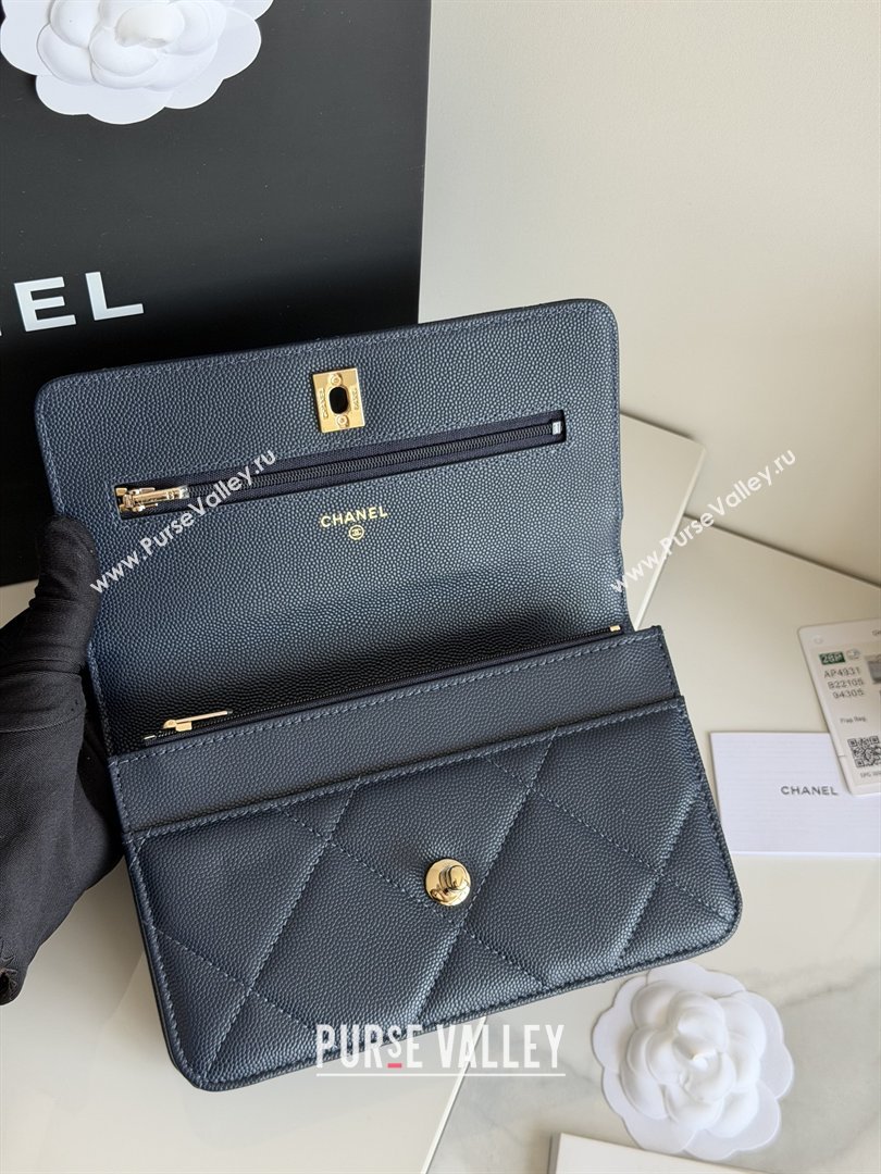 Chanel Wallet On Chain with Top Handle Grained Shiny Calfskin AP4931 Navy Blue 2026 (YEZI-26040717)