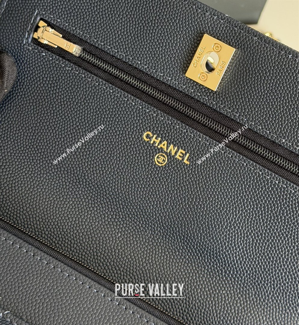 Chanel Wallet On Chain with Top Handle Grained Shiny Calfskin AP4931 Navy Blue 2026 (YEZI-26040717)