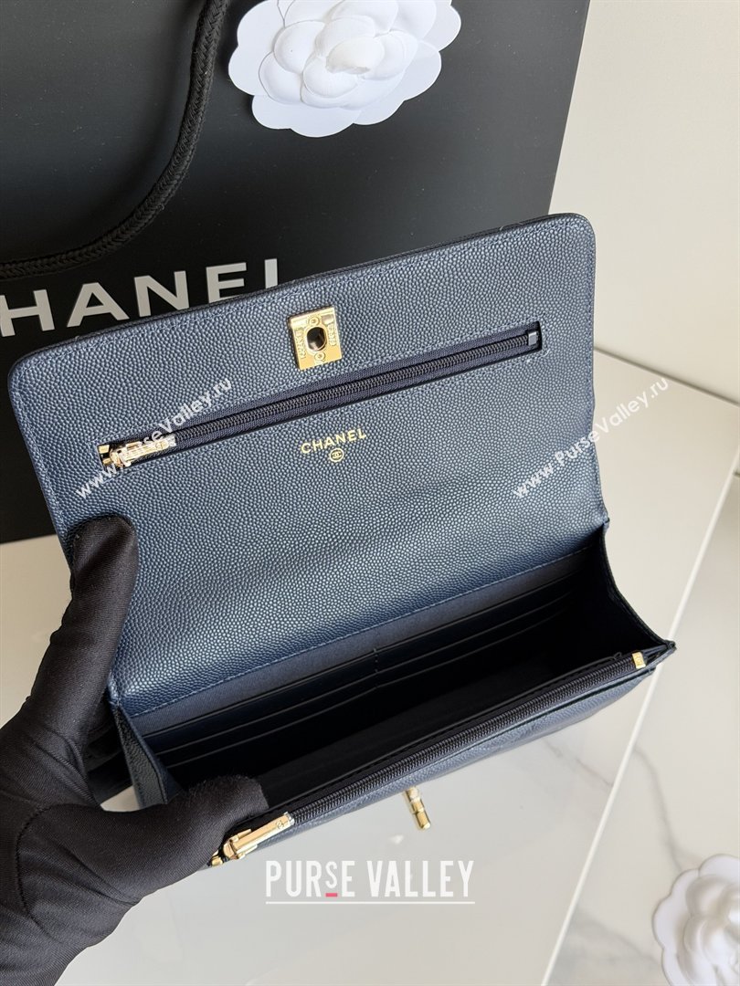 Chanel Wallet On Chain with Top Handle Grained Shiny Calfskin AP4931 Navy Blue 2026 (YEZI-26040717)