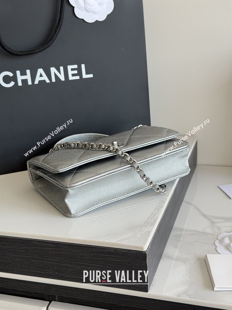 Chanel Wallet On Chain with Top Handle Grained Shiny Calfskin AP4931 Silver 2026 (YEZI-26040718)