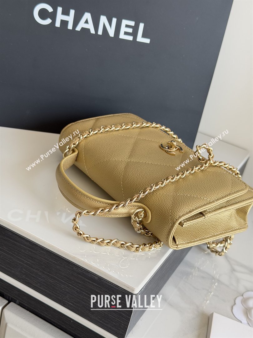 Chanel Wallet On Chain with Top Handle Grained Shiny Calfskin AP4931 Gold 2026 (YEZI-26040719)