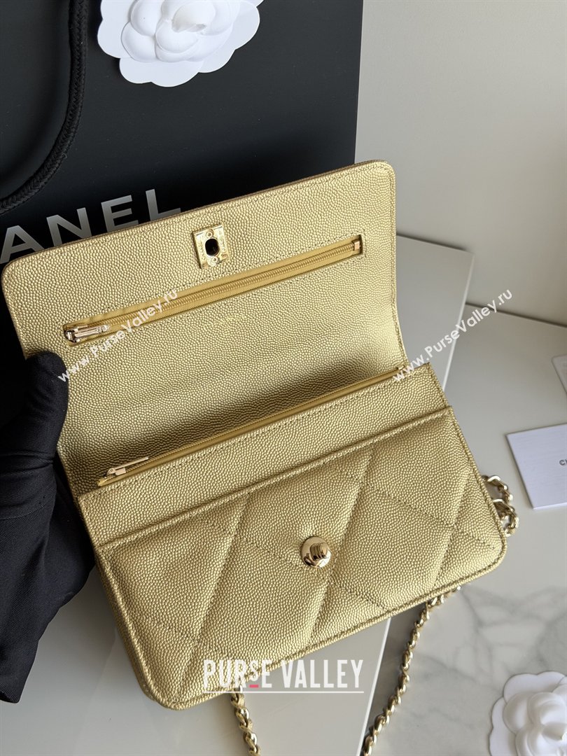 Chanel Wallet On Chain with Top Handle Grained Shiny Calfskin AP4931 Gold 2026 (YEZI-26040719)