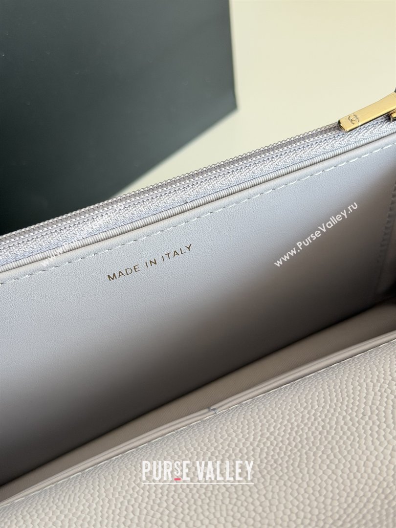 Chanel Wallet On Chain with Top Handle Grained Shiny Calfskin AP4931 Light Grey 2026 (YEZI-26040708)