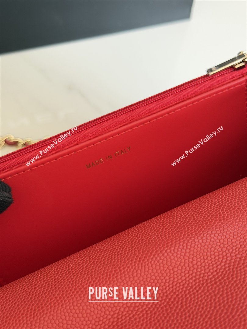 Chanel Wallet On Chain with Top Handle Grained Shiny Calfskin AP4931 Red 2026 (YEZI-26040710)