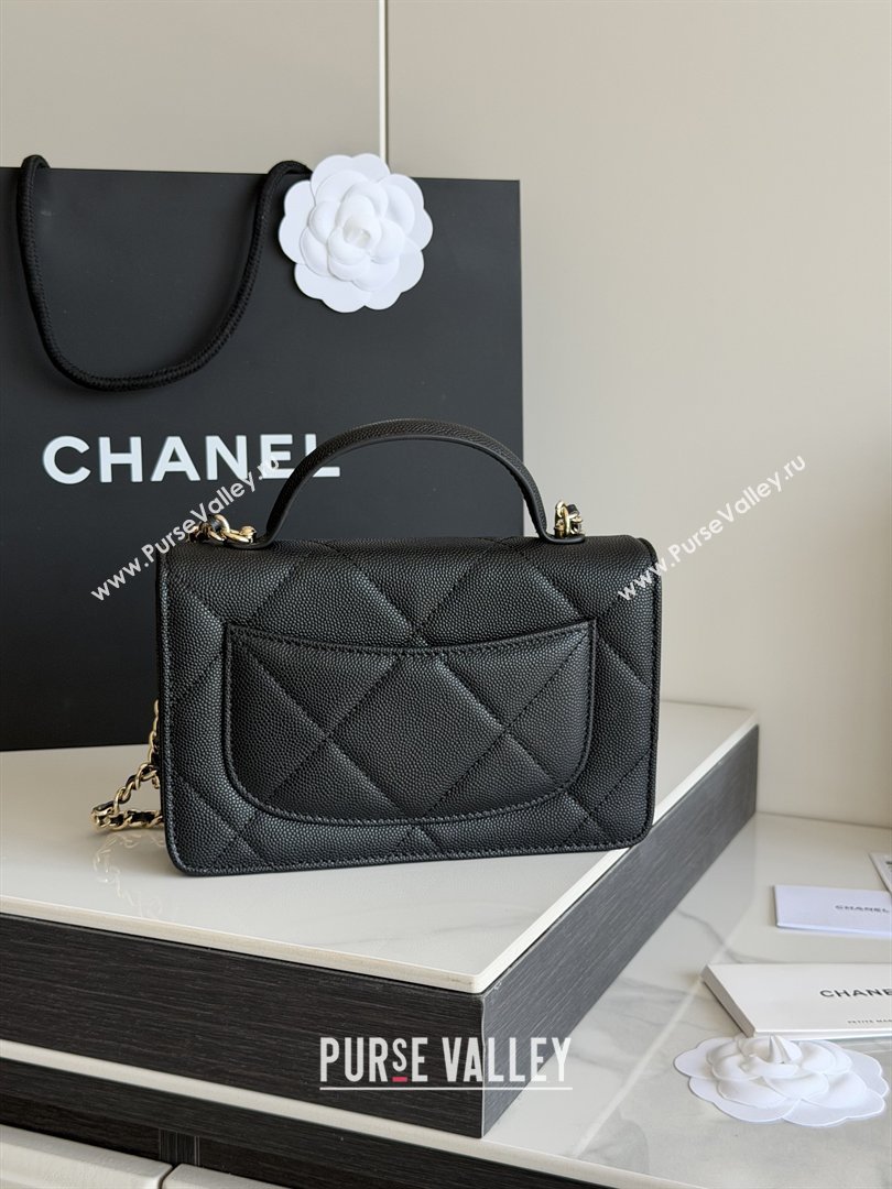 Chanel Wallet On Chain with Top Handle Grained Shiny Calfskin AP4931 Black 2026 (YEZI-26040711)