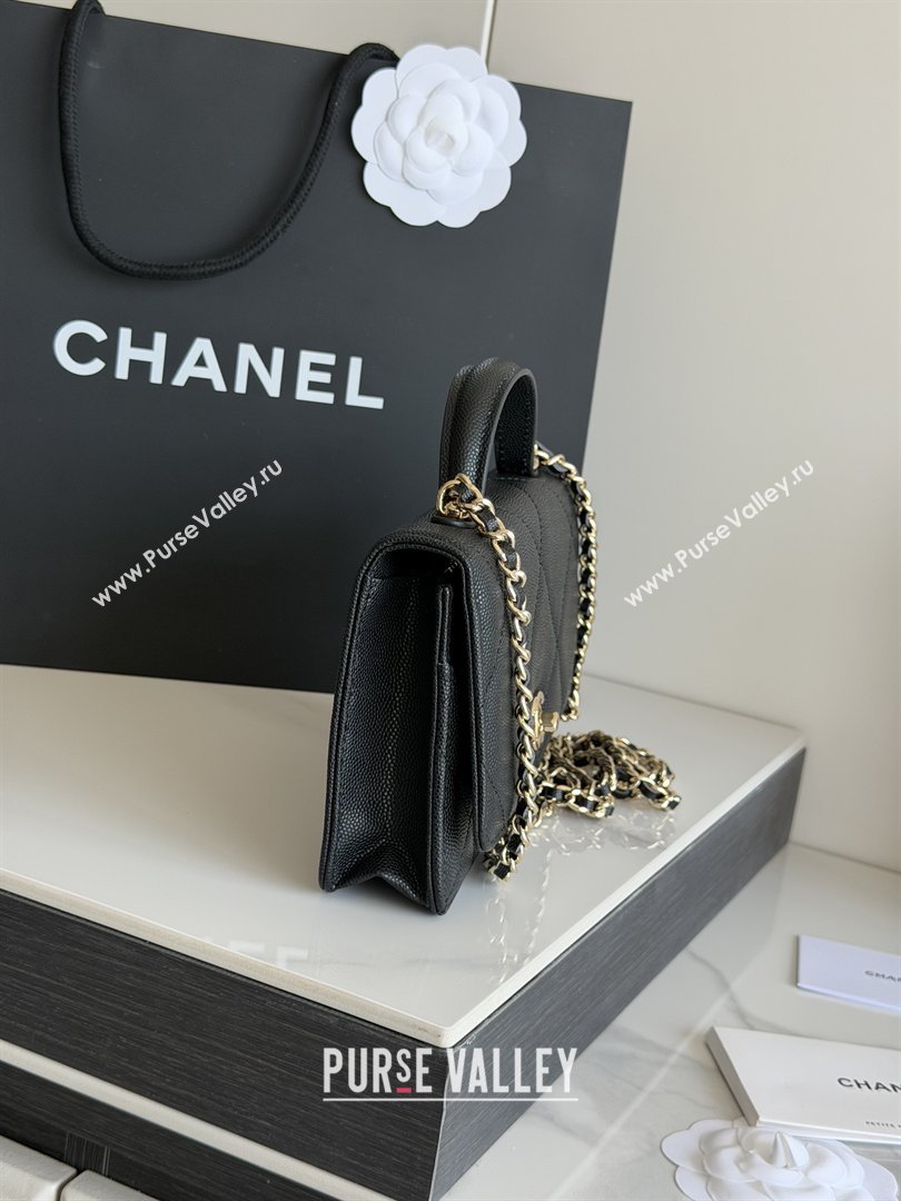 Chanel Wallet On Chain with Top Handle Grained Shiny Calfskin AP4931 Black 2026 (YEZI-26040711)