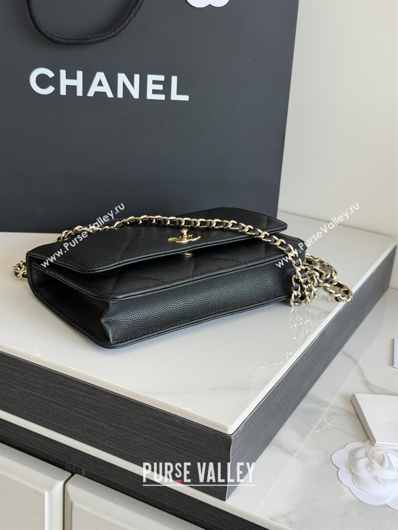 Chanel Wallet On Chain with Top Handle Grained Shiny Calfskin AP4931 Black 2026 (YEZI-26040711)