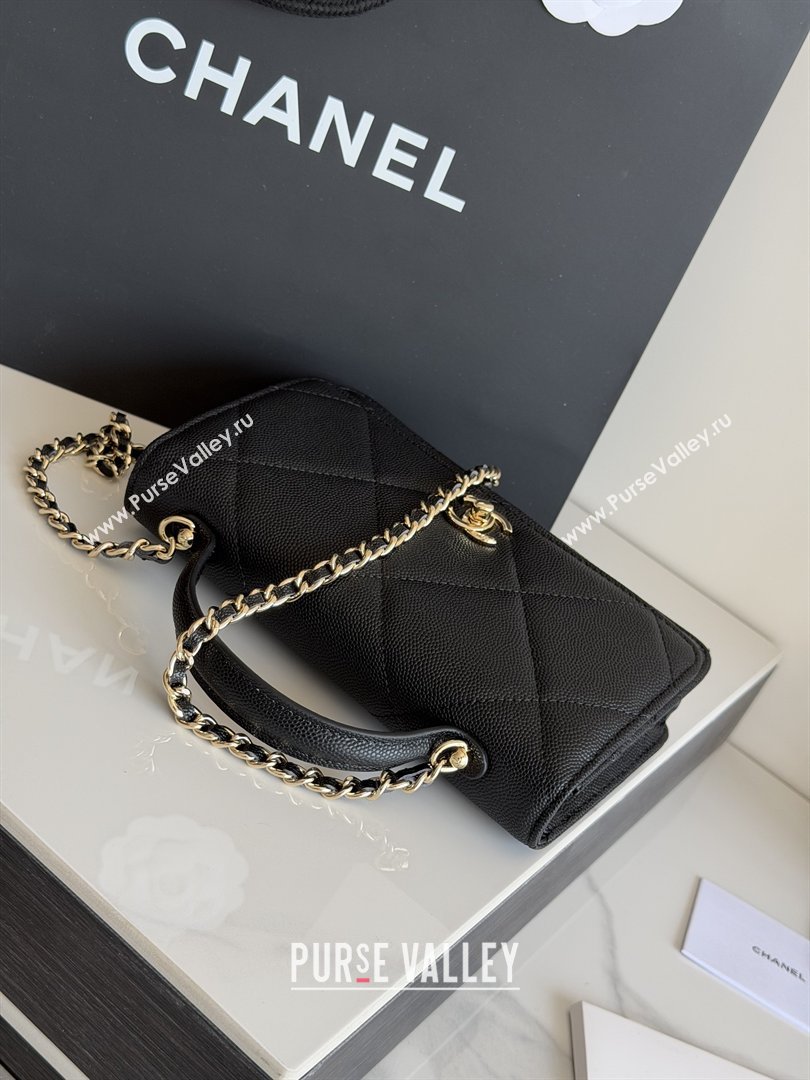 Chanel Wallet On Chain with Top Handle Grained Shiny Calfskin AP4931 Black 2026 (YEZI-26040711)