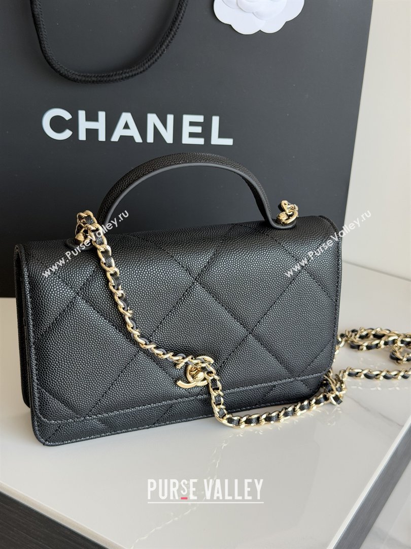 Chanel Wallet On Chain with Top Handle Grained Shiny Calfskin AP4931 Black 2026 (YEZI-26040711)