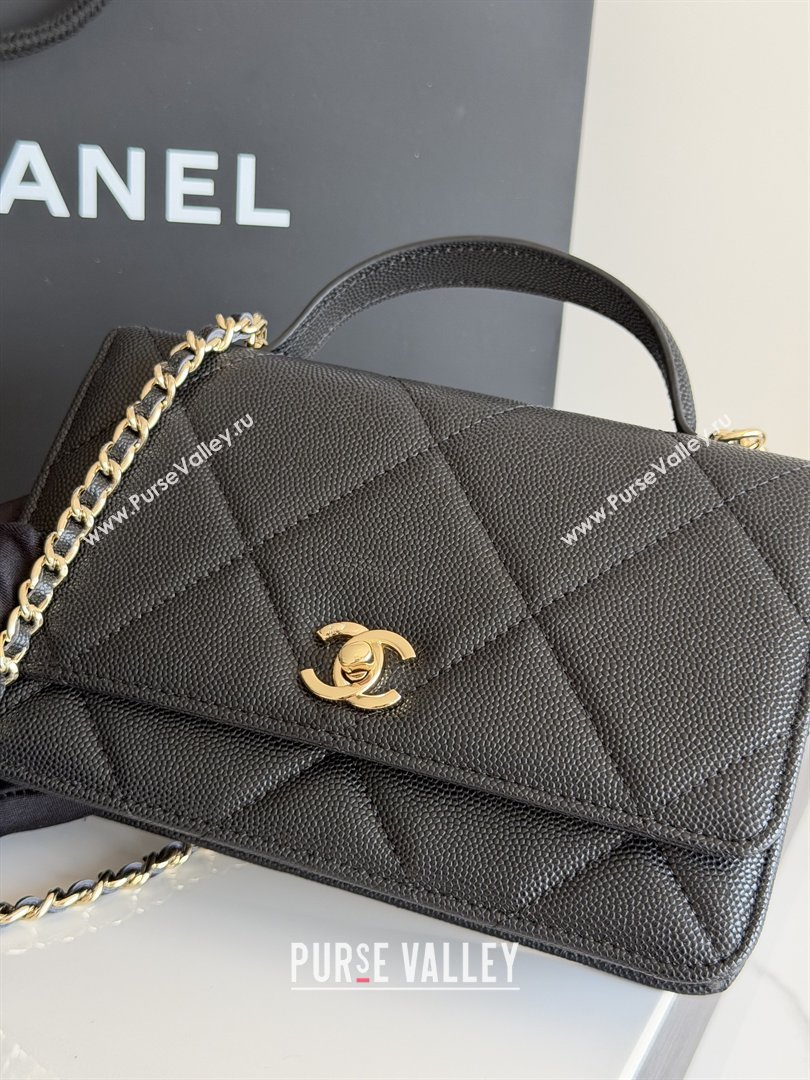 Chanel Wallet On Chain with Top Handle Grained Shiny Calfskin AP4931 Black 2026 (YEZI-26040711)