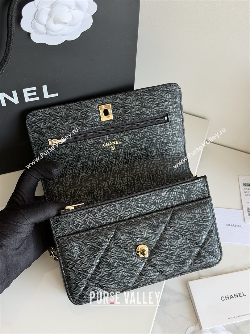 Chanel Wallet On Chain with Top Handle Grained Shiny Calfskin AP4931 Black 2026 (YEZI-26040711)
